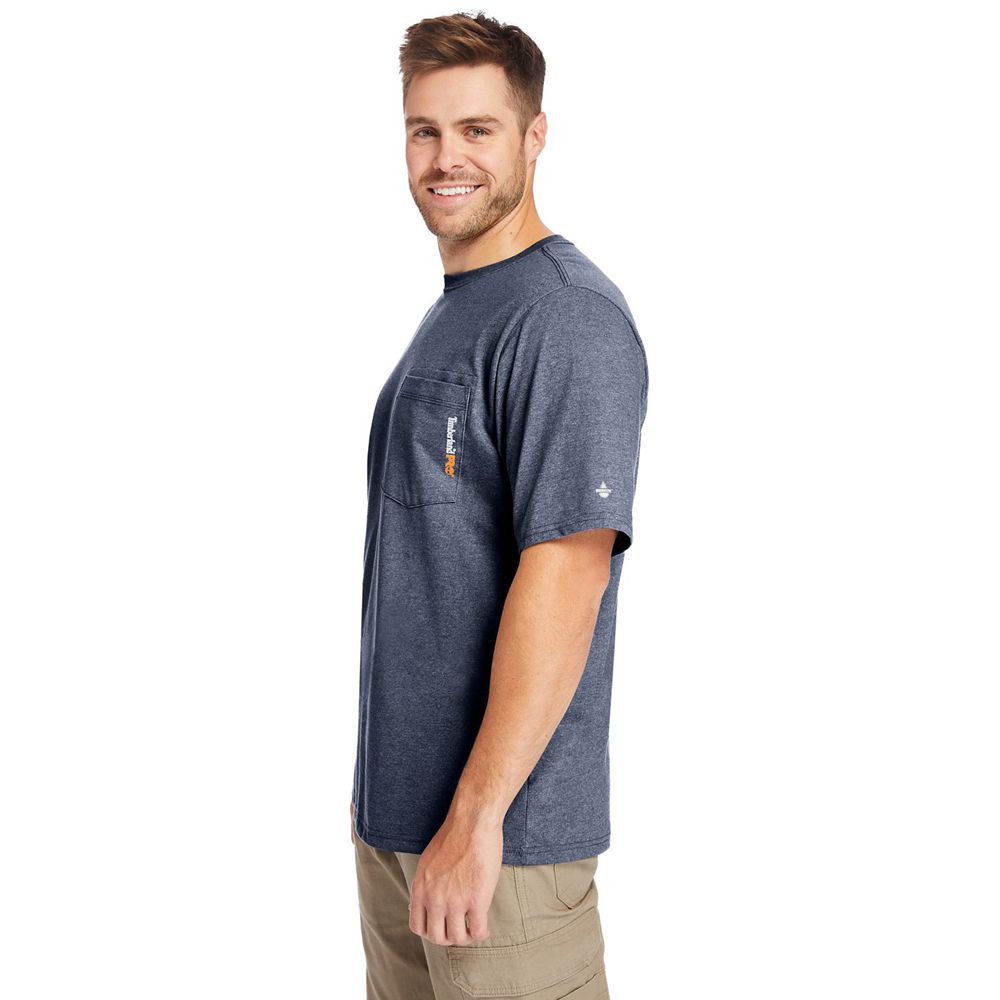 Timberland Mens T-Shirts PRO® Big & Tall Base Plate Short-Sleeve - Navy - India QT3782094